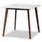 Baxton Studio Kaylee Mid-Century Transitional Walnut Brown Finished Wood Dining Table with Faux Marble Tabletop 178-11082-Zoro - alternate 1